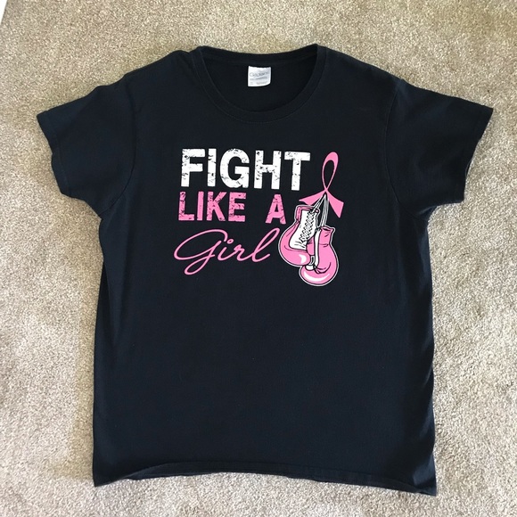Gildan Tops - M Gilman Ultra Cotton breast cancer t-shirt 🥊